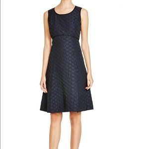 Lafayette 148 New York Blue Raised Pattern Dress 0
